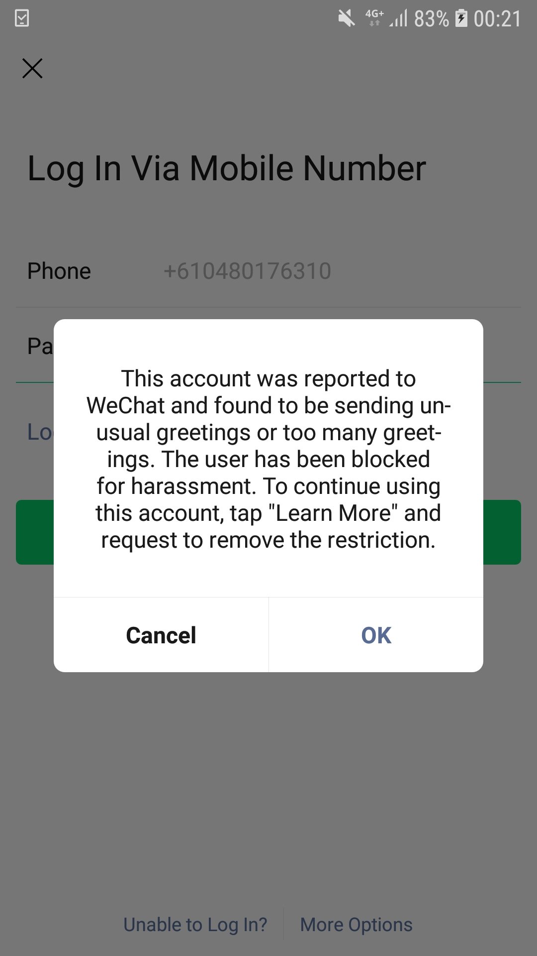 Wechat unblock system busy
